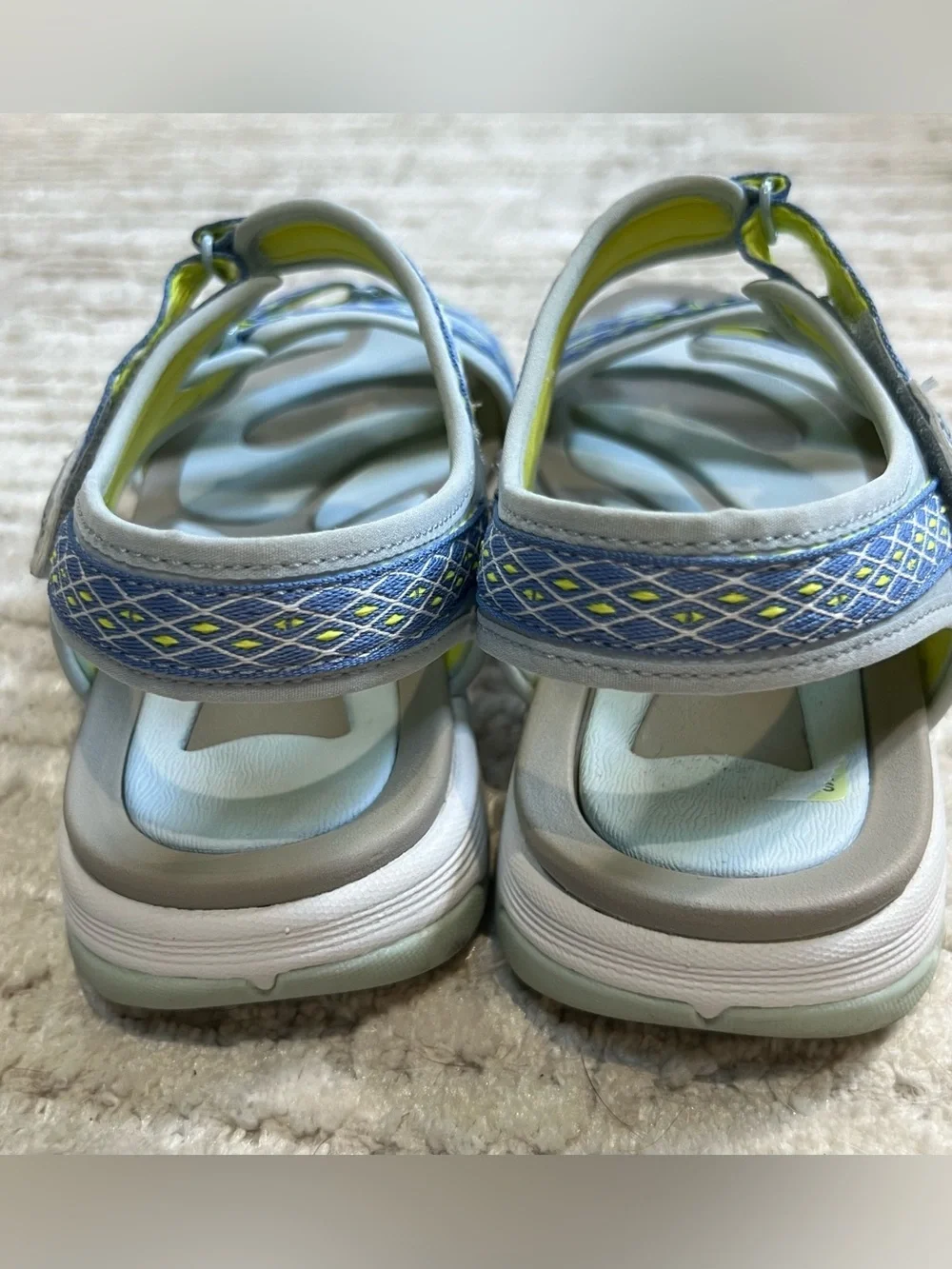 Ryka Womens Ginger Lt Blue Adjustable Comfort Sport Sandal Size 10W
